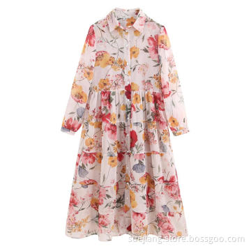 Women's Long Sleeve Shirt Print Cheap Dress